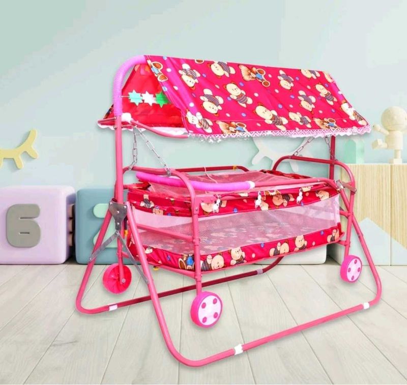 Baby jhula Crib Crandle Palna (pink)