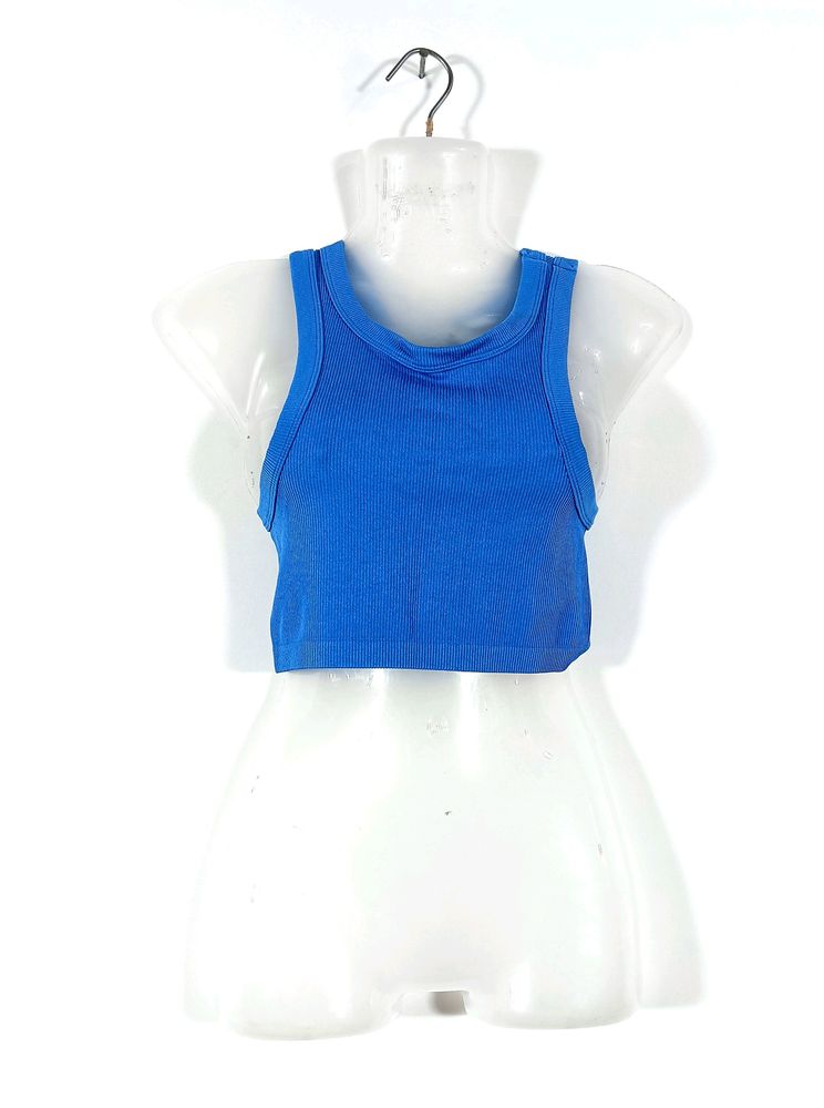 Casual Blue Crop Top (Women)