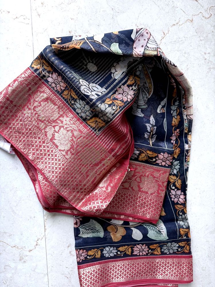 Kalamkari Organza Saree