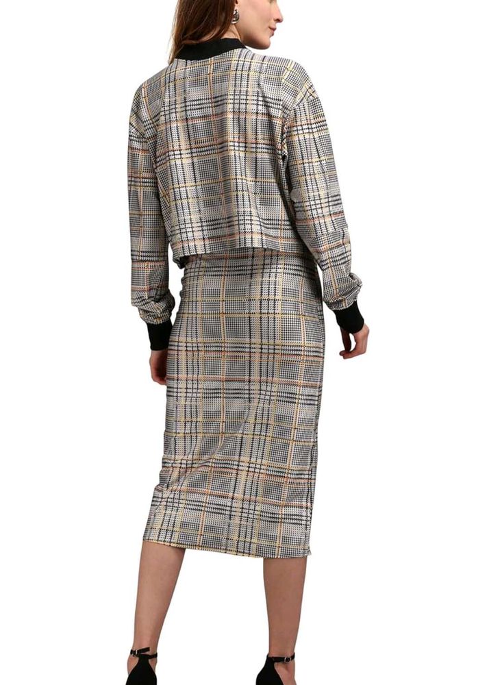 Chic Plaid Two-Piece Dress Set