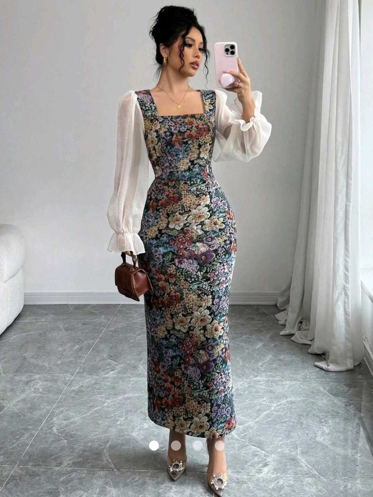 Floral Print Midi Dress