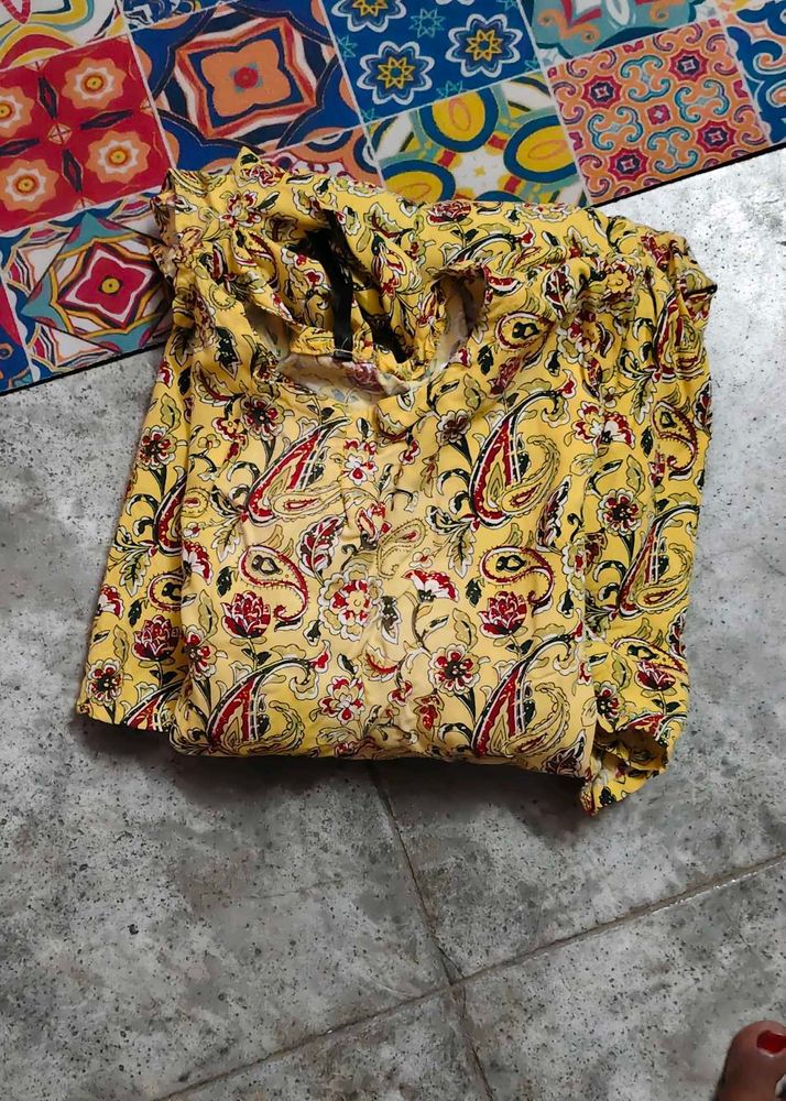 Yellow and green kurtis