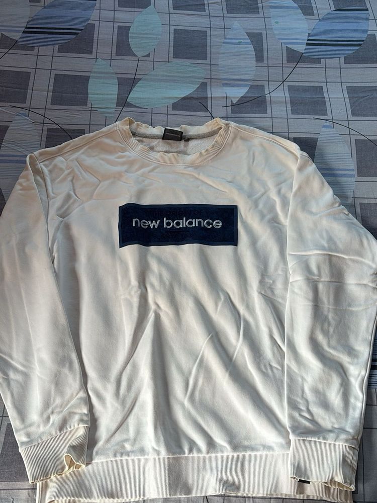 New Balance White Crewneck Sweatshirt
