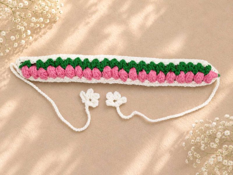 tulip crochet headband