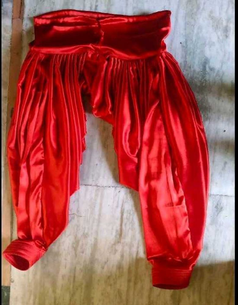 red satin patiyala salwar