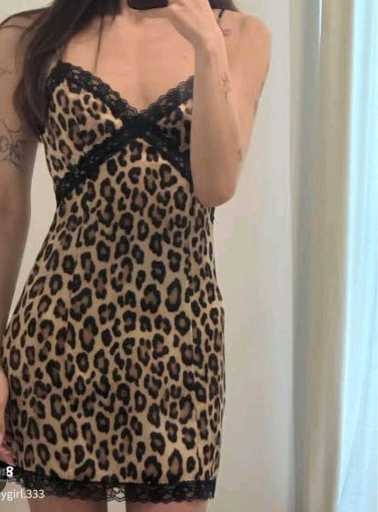 Leopard Print Slip Dress