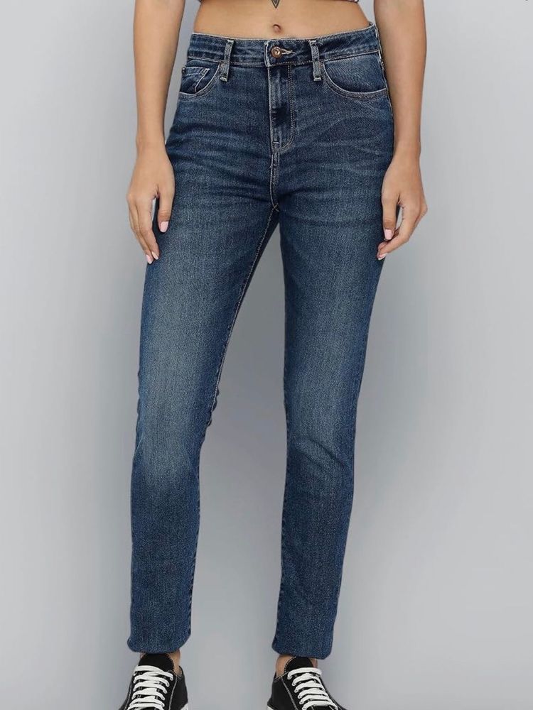 SPYKAR Classic Blue Mid-Rise Denim Jeans
