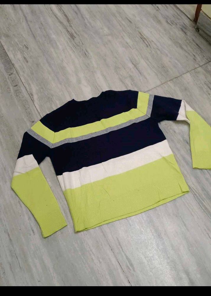 woollen Striped Long Sleeve Top