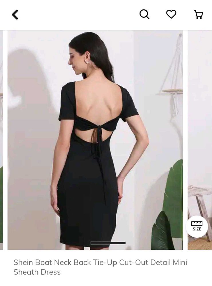 Shein Black Back Tie Cut-Out Mini Dress