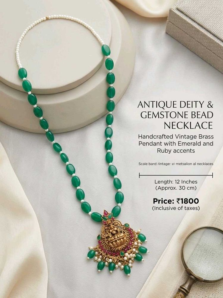 Handmade Deity Gemstone Bead Necklace