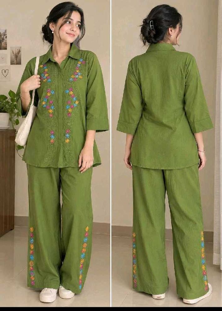 Green Embroidered co-oard Set