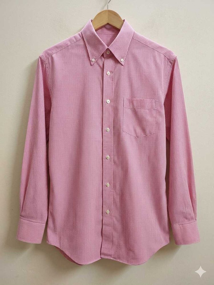 100 % Cotton Pink Gingham Classic | Relaxed-Fit Ch