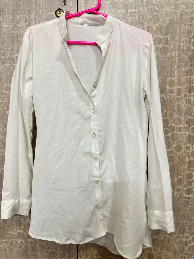 Classic White Button-Up Shirt