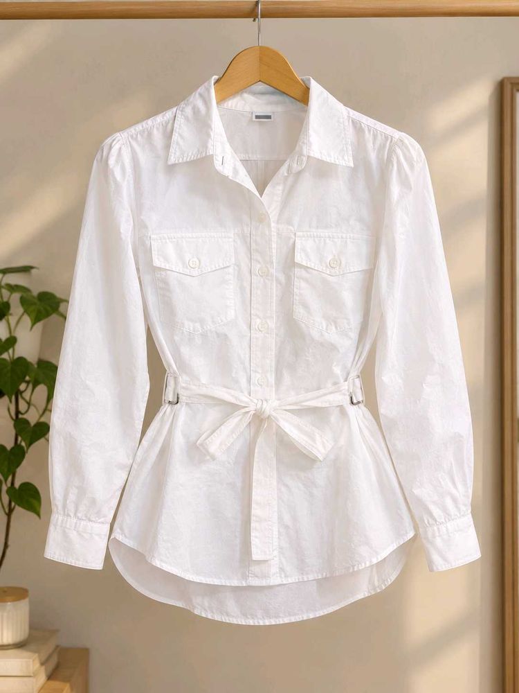ZARA Chic White Button-Up Blouse