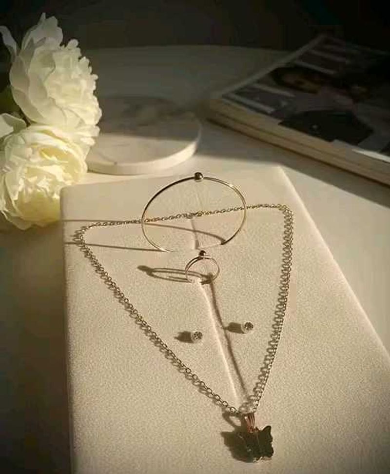 Combo Of Neck Chain Pendant/Ring&amp; Pretty Bracelet