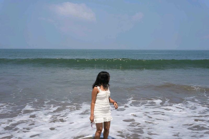 White midi Dress for beach wear