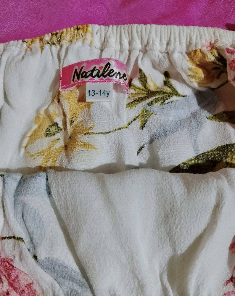 Natilene Girl Multicolor Floral Print Top👚
