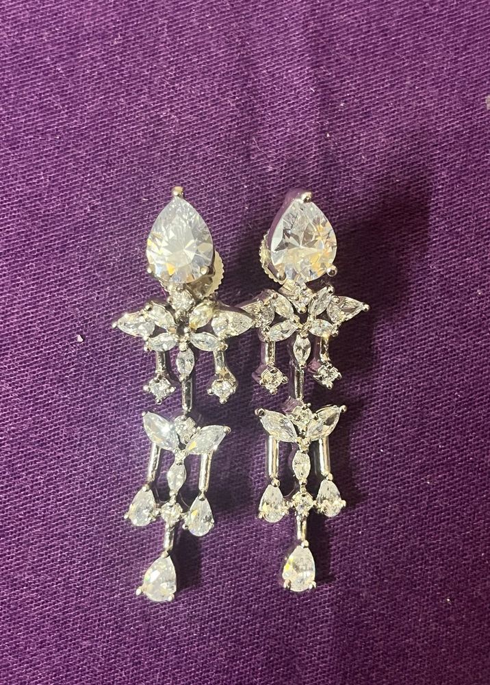 Elegant Drop Earrings with American diamonds