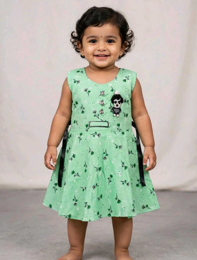 Cute Green Floral Print Dress