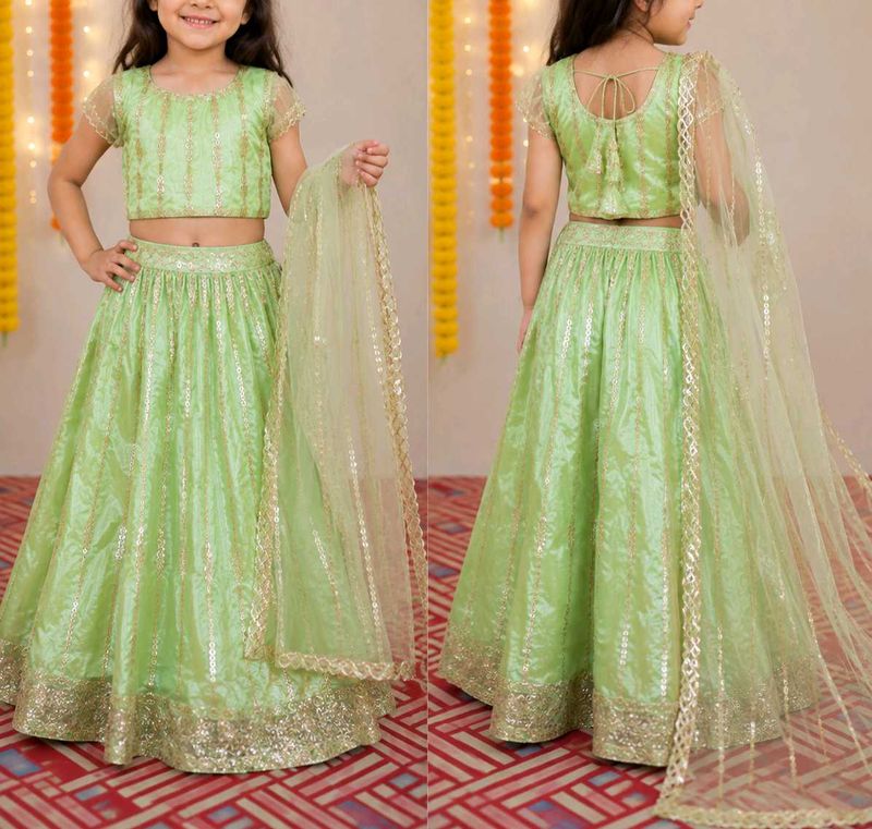 Beautiful Green Sequined Lehenga Choli