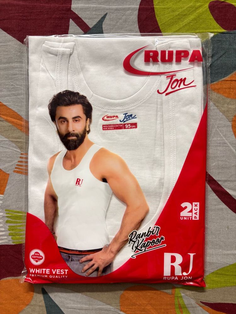 Rupa Jon White Vest 2 Pack