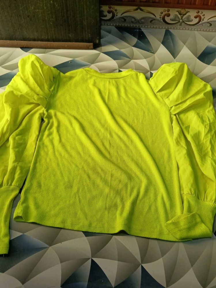 Neon Puff Sleeve Top