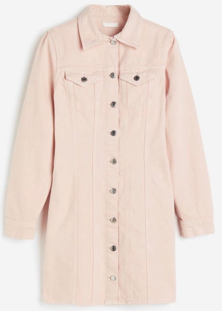 Light Pink Denim Shirt Dress