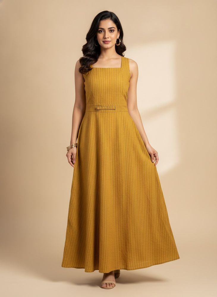 Yellow Striped Maxi Dress
