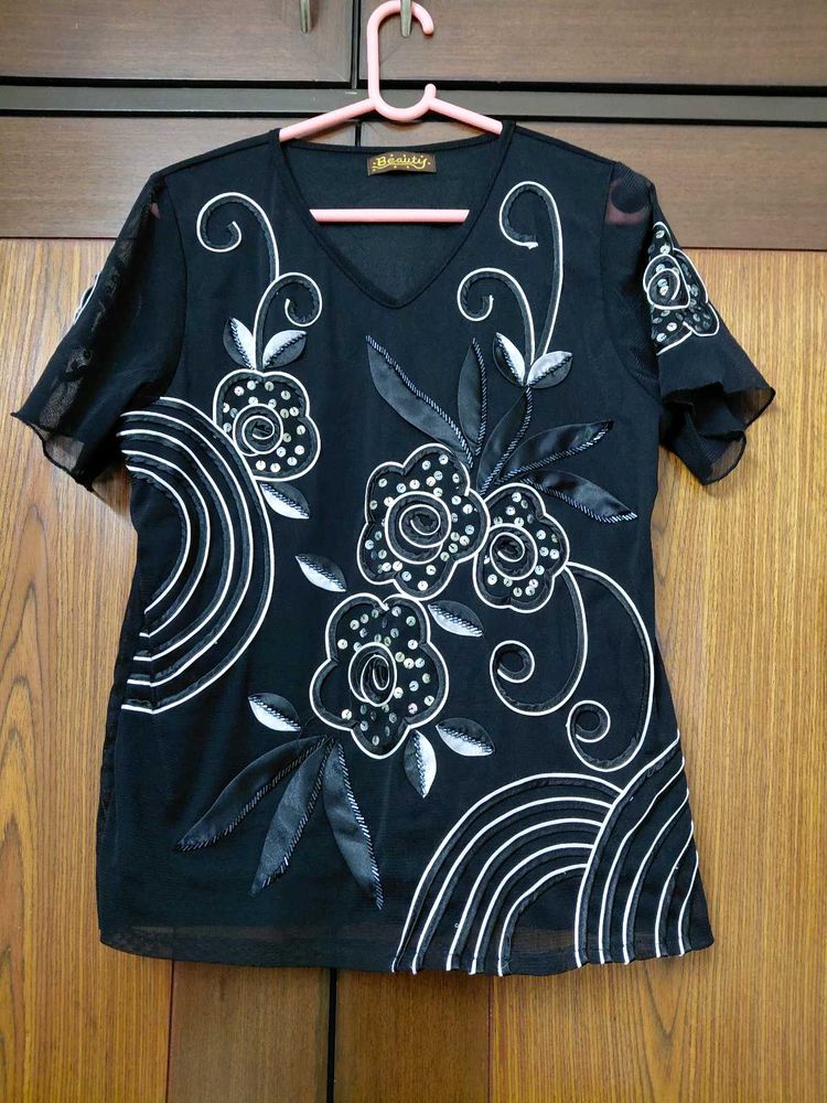 Stylish Black Embellished Tunic