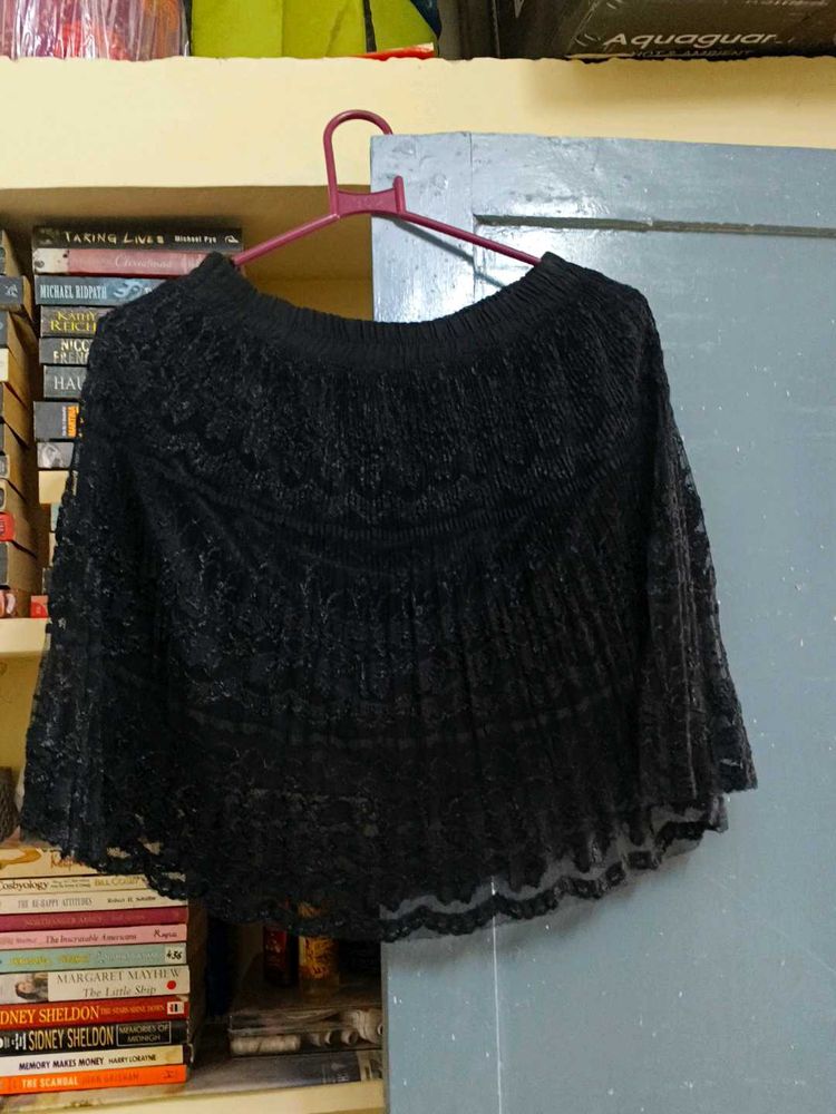 Black Lace Mini Skirt