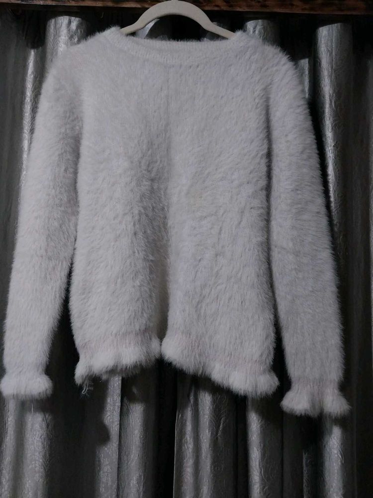 Fluffy White Sweater