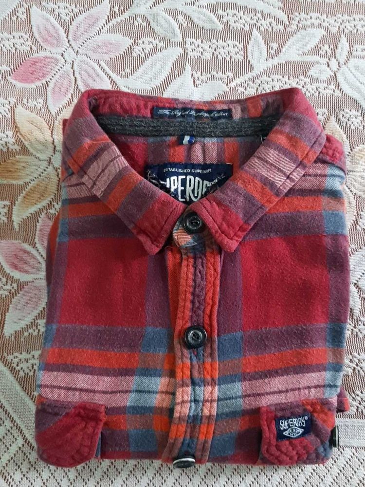 Men's Red Plaid Superdry Shirt