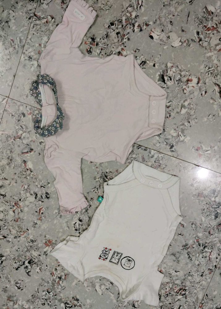 Baby Girl Bodysuits &amp; Headband Set