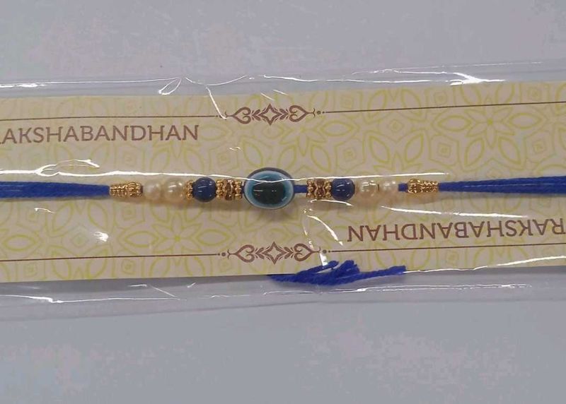 Blue Rakhi with Evil Eye Charm