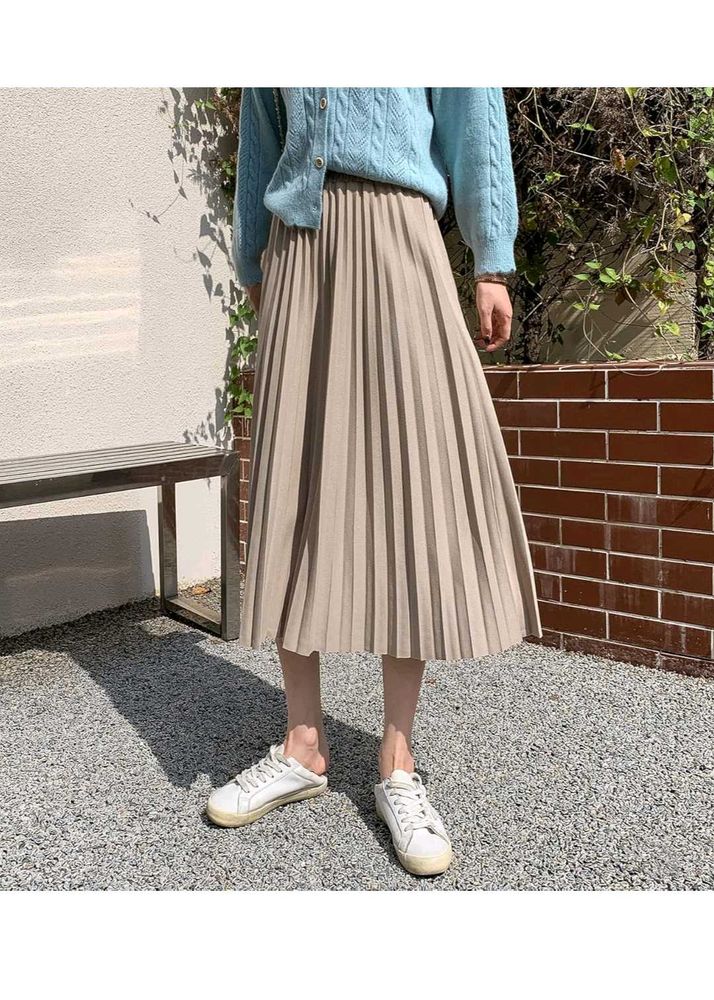 Flowy Pleated Vintage Midi Skirt
