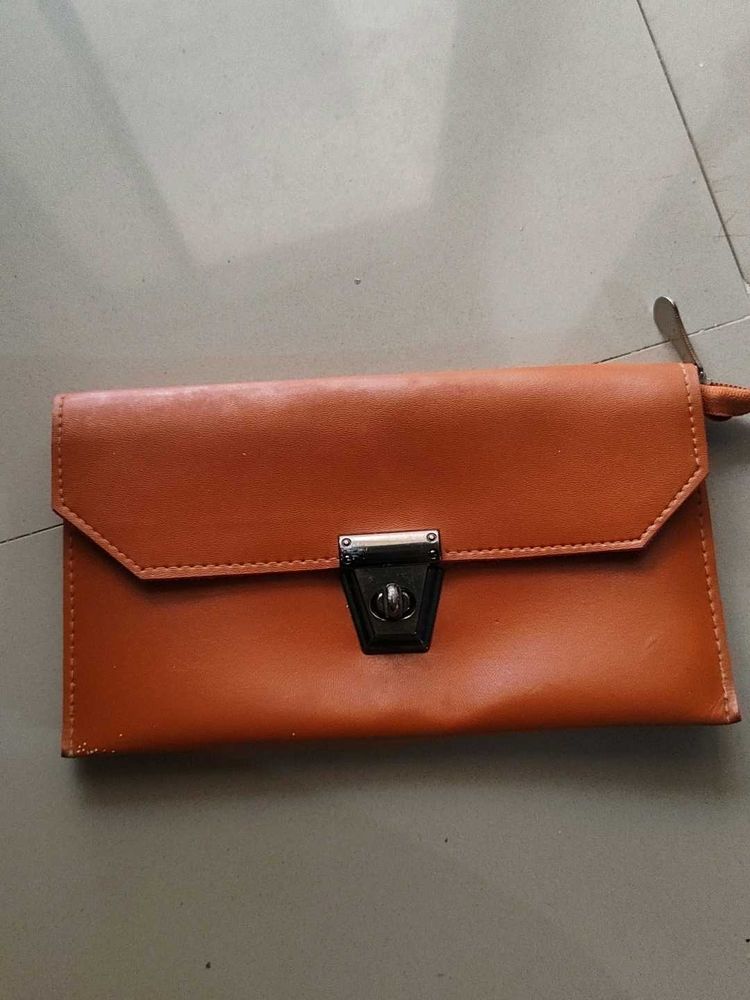 Stylish Tan Clutch Wallet