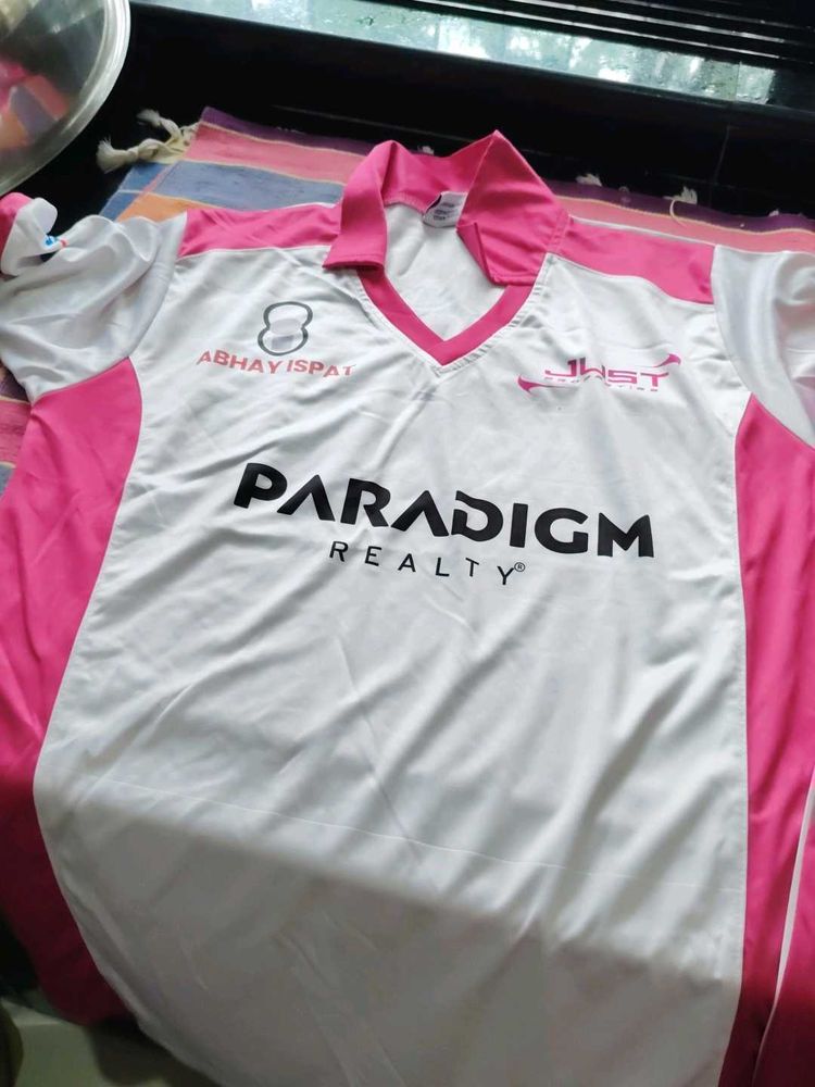 Men's White &amp; Pink Polo Shirt