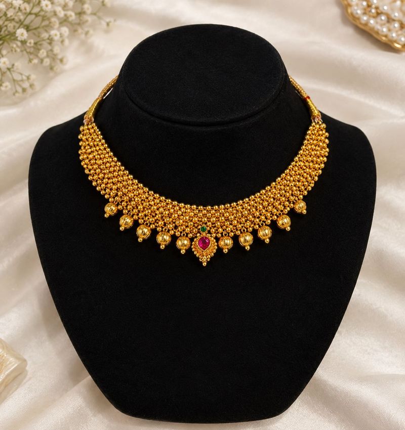 Gold Plated Beaded Necklace
