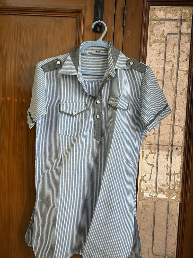 Striped Short Sleeve cotton  Kurta