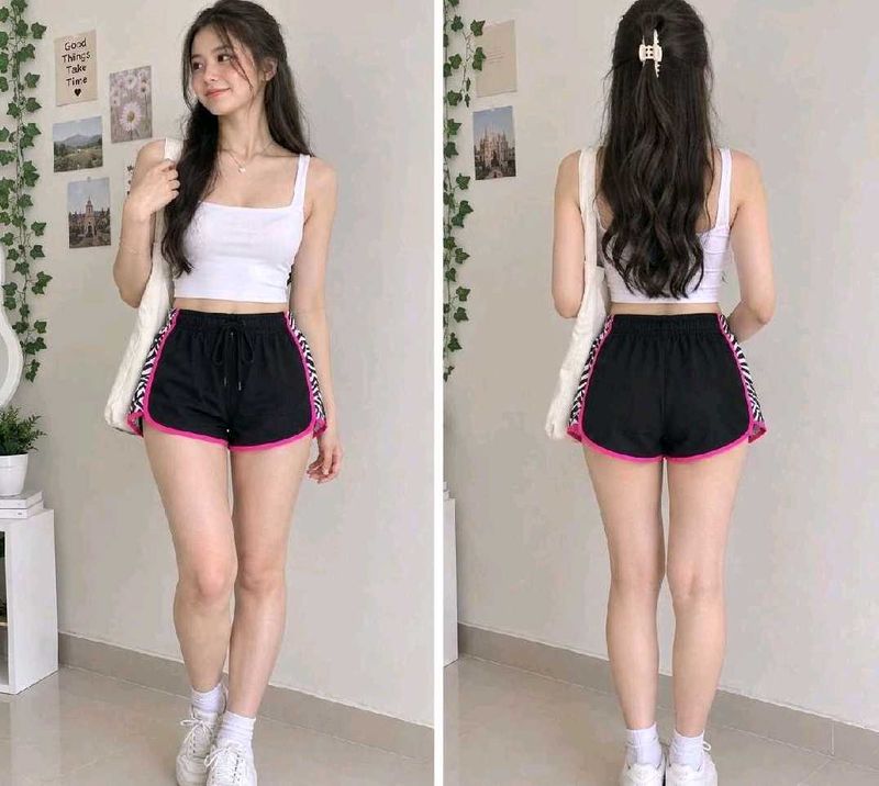 Trendy Zebra Print Athletic Shorts