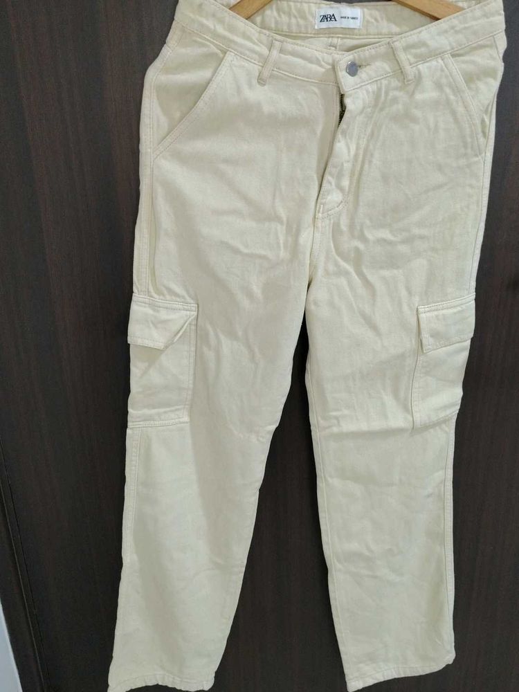 Beige Cargo Pants