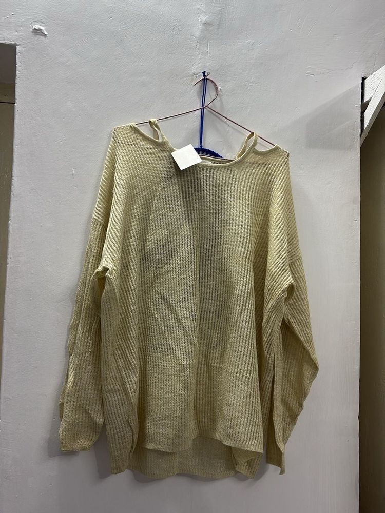Sheer Knit Oversized Top
