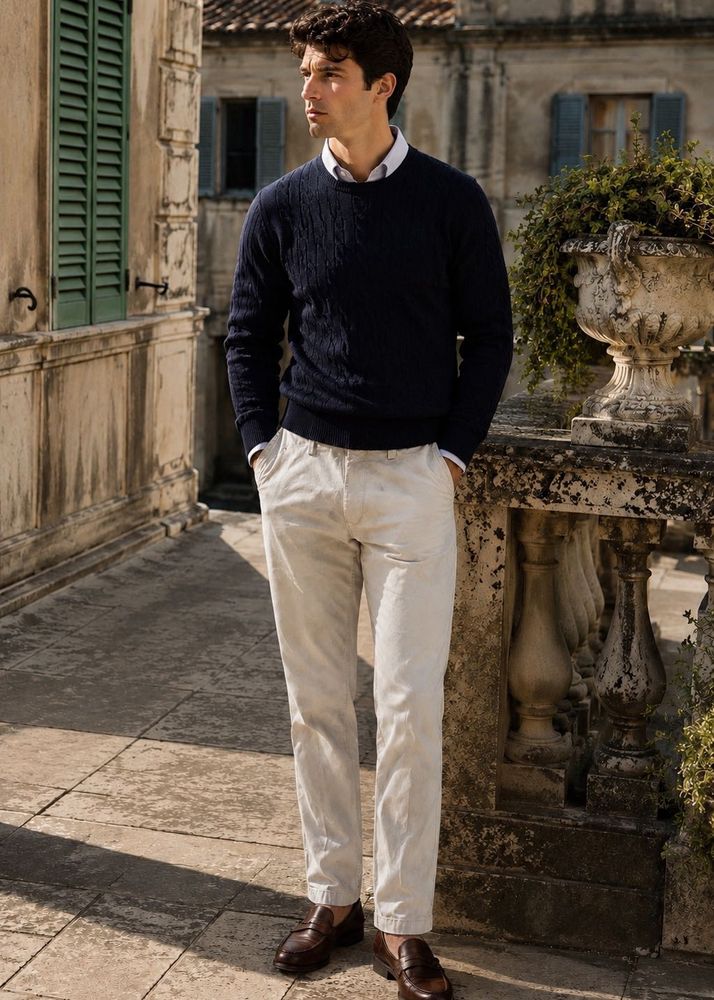 Old Money Cream Beige Chinos