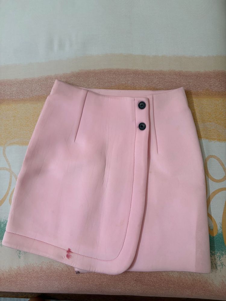 Chic Pink Wrap Skirt