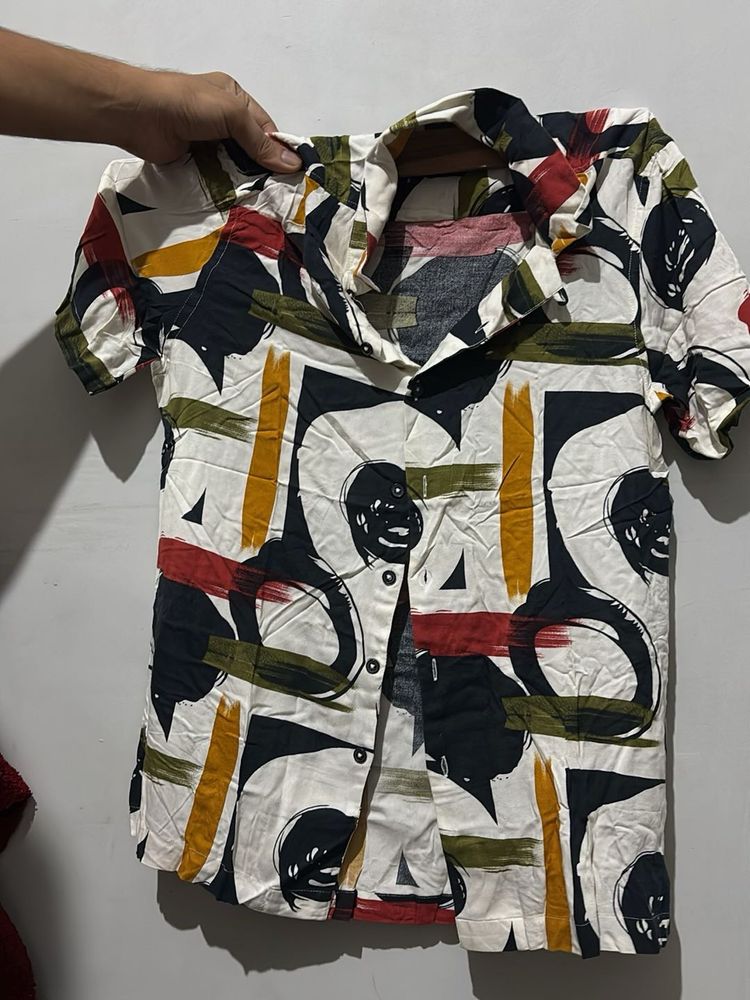 Abstract Print Short Sleeve Shirt