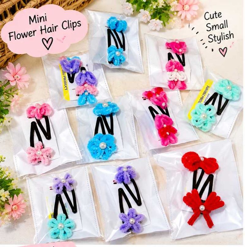 Mini Flower Hair Clips Set pack of 5