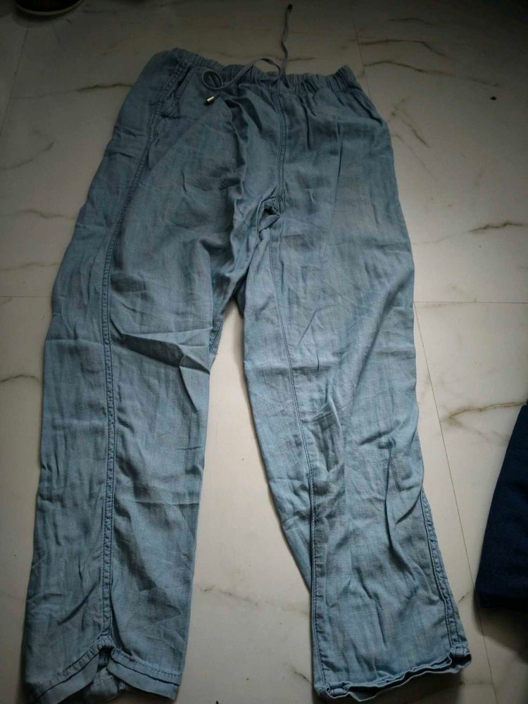 Light Blue Casual Pants