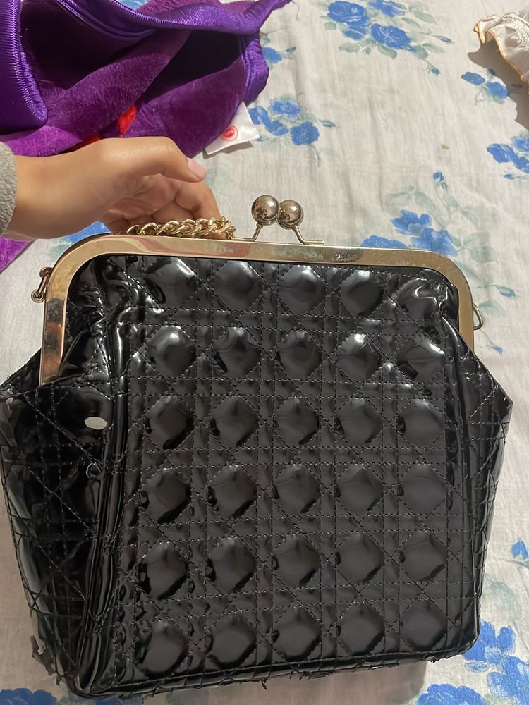 Jet Black Handbag