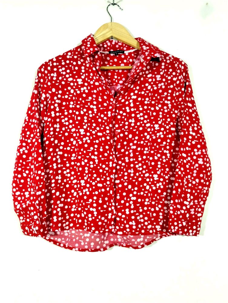 Red &amp; White Polka Dot Blouse
