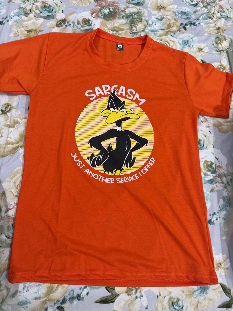 like New  Orange Daffy Duck Sarcasm T-Shirt  Times